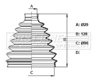 First Line/KeyParts FCB6338 Пыльник приводного вала