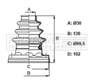 First Line/KeyParts FCB6340 Пильник привідного валу