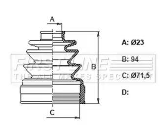 First Line/KeyParts FCB6350 Dust boot kit axle joint First Line/KeyParts FCB6350 Dust boot kit axle joint
