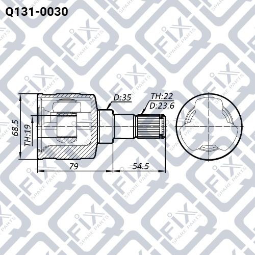 Q-FIX Q131-0030 Шрус внутрішній Q-FIX Q131-0030 Шрус внутрішній