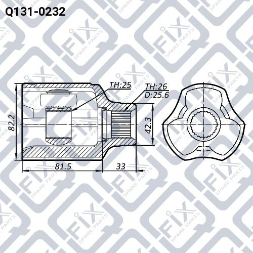 Q-FIX Q131-0232 Шрус внутренний Q-FIX Q131-0232 Шрус внутренний