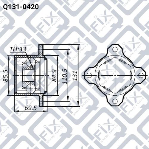 Q-FIX Q131-0420 Шрус внутрішній Q-FIX Q131-0420 Шрус внутрішній