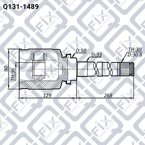 Q-FIX Q131-1489 Шрус внутренний Q-FIX Q131-1489 Шрус внутренний