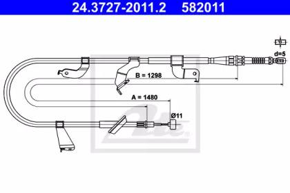 Ate 24.3727-2011.2 Brake cable