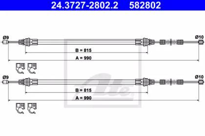 Ate 24.3727-2802.2 Brake cable Ate 24.3727-2802.2 Brake cable