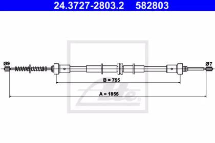 Ate 24.3727-2803.2 Brake cable