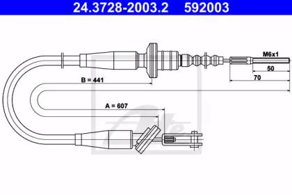 Ate 24.3728-2003.2 Трос сцепления Ate 24.3728-2003.2 Трос сцепления