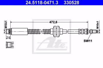 Ate 24.5118-0471.3 Hose assy brake