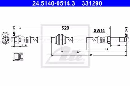Ate 24.5140-0514.3 Hose assy brake Ate 24.5140-0514.3 Hose assy brake