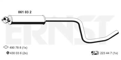 Ernst 061032 Средний глушитель выхлопных газов