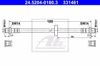 Ate 24.5204-0180.3 Шланг гальмівний Ate 24.5204-0180.3 Шланг гальмівний