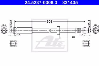 Ate 24.5237-0308.3 Hose assy brake Ate 24.5237-0308.3 Hose assy brake