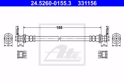 Ate 24.5260-0155.3 Hose assy brake Ate 24.5260-0155.3 Hose assy brake