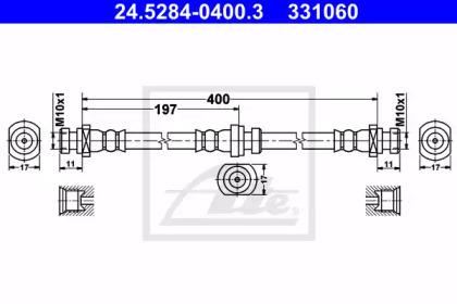 Ate 24.5284-0400.3 Шланг гальмівний