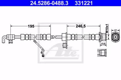 Ate 24.5286-0488.3 Hose assy brake Ate 24.5286-0488.3 Hose assy brake
