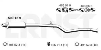 Ernst 500159 Muffler assy front Ernst 500159 Muffler assy front