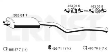 Ernst 505017 Muffler assy front Ernst 505017 Muffler assy front