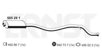Ernst 505291 Muffler assy front Ernst 505291 Muffler assy front