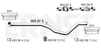 Ernst 505475 Випускна труба відпрацьованих газів Ernst 505475 Випускна труба відпрацьованих газів