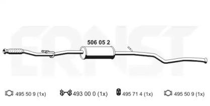 Ernst 506052 Muffler assy front Ernst 506052 Muffler assy front