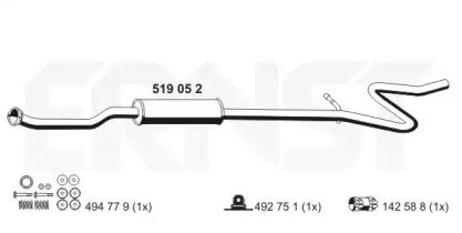 Ernst 519052 Muffler assy front