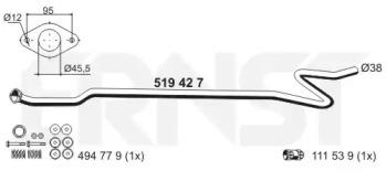 Ernst 519427 Exhaust pipe