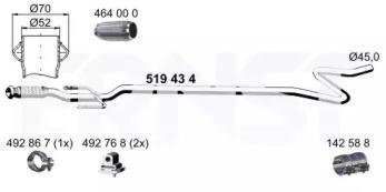 Ernst 519434 Exhaust pipe