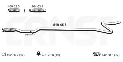 Ernst 519458 Exhaust pipe Ernst 519458 Exhaust pipe