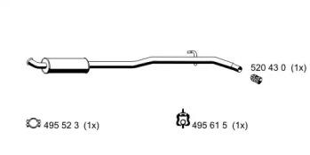 Ernst 522076 Средний глушитель выхлопных газов Ernst 522076 Средний глушитель выхлопных газов