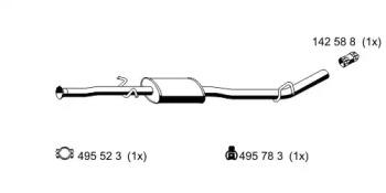 Ernst 522205 Средний глушитель выхлопных газов Ernst 522205 Средний глушитель выхлопных газов