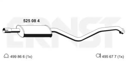 Ernst 525084 Muffler assy front
