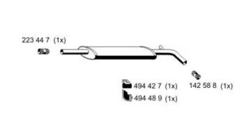 Ernst 530132 Muffler assy front