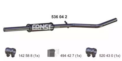 Ernst 536042 Середній глушник вихлопних газів Ernst 536042 Середній глушник вихлопних газів