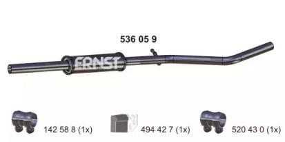 Ernst 536059 Середній глушник вихлопних газів Ernst 536059 Середній глушник вихлопних газів