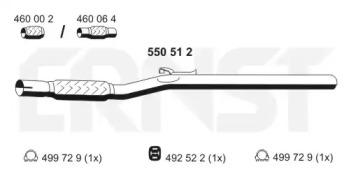 Ernst 550512 Випускна труба відпрацьованих газів Ernst 550512 Випускна труба відпрацьованих газів