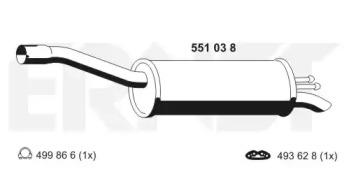 Ernst 551038 Глушник вихлопних газів кінцевий