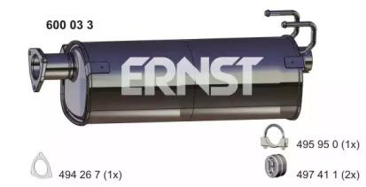 Ernst 600033 Середній глушник вихлопних газів Ernst 600033 Середній глушник вихлопних газів