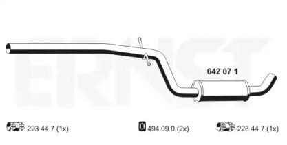 Ernst 642071 Muffler assy front
