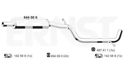 Ernst 644006 Muffler assy front Ernst 644006 Muffler assy front