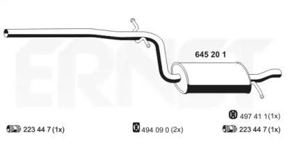 Ernst 645201 Середній глушник вихлопних газів Ernst 645201 Середній глушник вихлопних газів