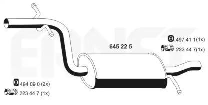 Ernst 645225 Muffler assy front Ernst 645225 Muffler assy front