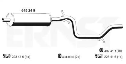 Ernst 645249 Muffler assy front Ernst 645249 Muffler assy front