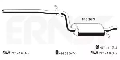 Ernst 645263 Muffler assy front Ernst 645263 Muffler assy front