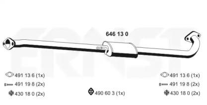 Ernst 646130 Muffler assy front Ernst 646130 Muffler assy front