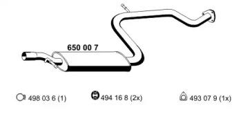 Ernst 650007 Muffler assy front Ernst 650007 Muffler assy front