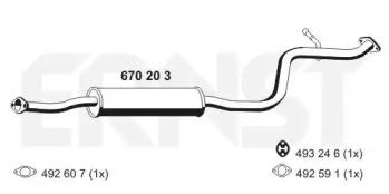 Ernst 670203 Середній глушник вихлопних газів Ernst 670203 Середній глушник вихлопних газів