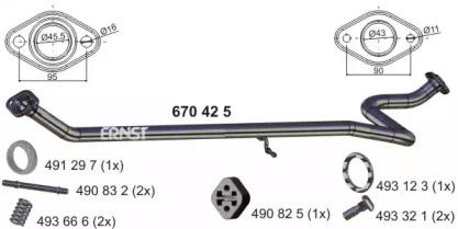 Ernst 670425 Випускна труба відпрацьованих газів Ernst 670425 Випускна труба відпрацьованих газів