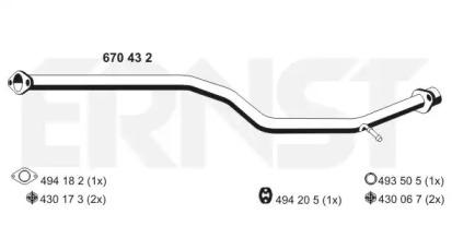 Ernst 670432 Випускна труба відпрацьованих газів Ernst 670432 Випускна труба відпрацьованих газів