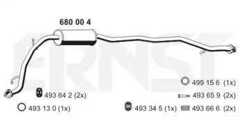 Ernst 680004 Середній глушник вихлопних газів Ernst 680004 Середній глушник вихлопних газів