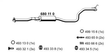 Ernst 680110 Muffler assy front Ernst 680110 Muffler assy front